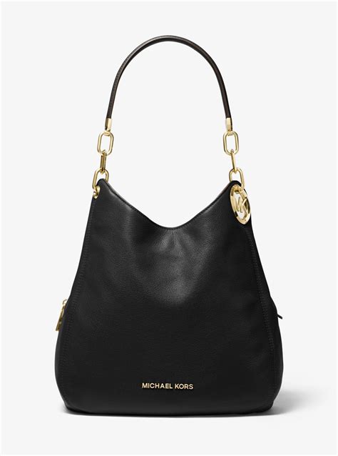 michael kors tasche lilly schwarz|Lillie Large Pebbled Leather Shoulder Bag .